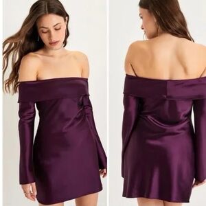 Lulu's Purple Off-Shoulder Mini Dress